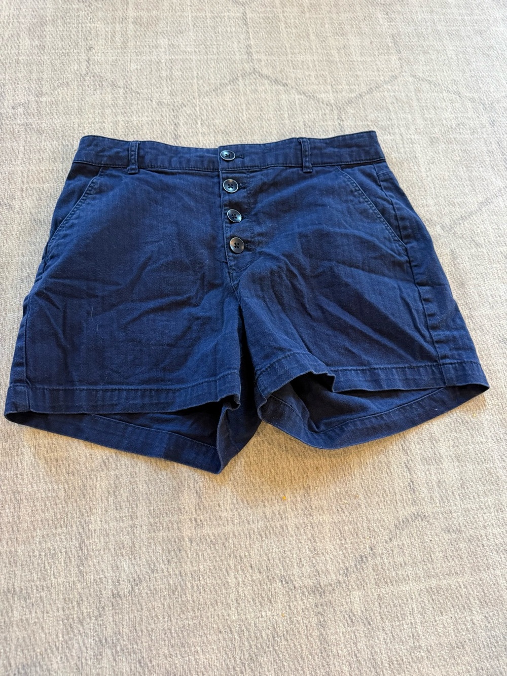Old Navy Navy Blue Button Fly Chino Shorts Women's Size 10